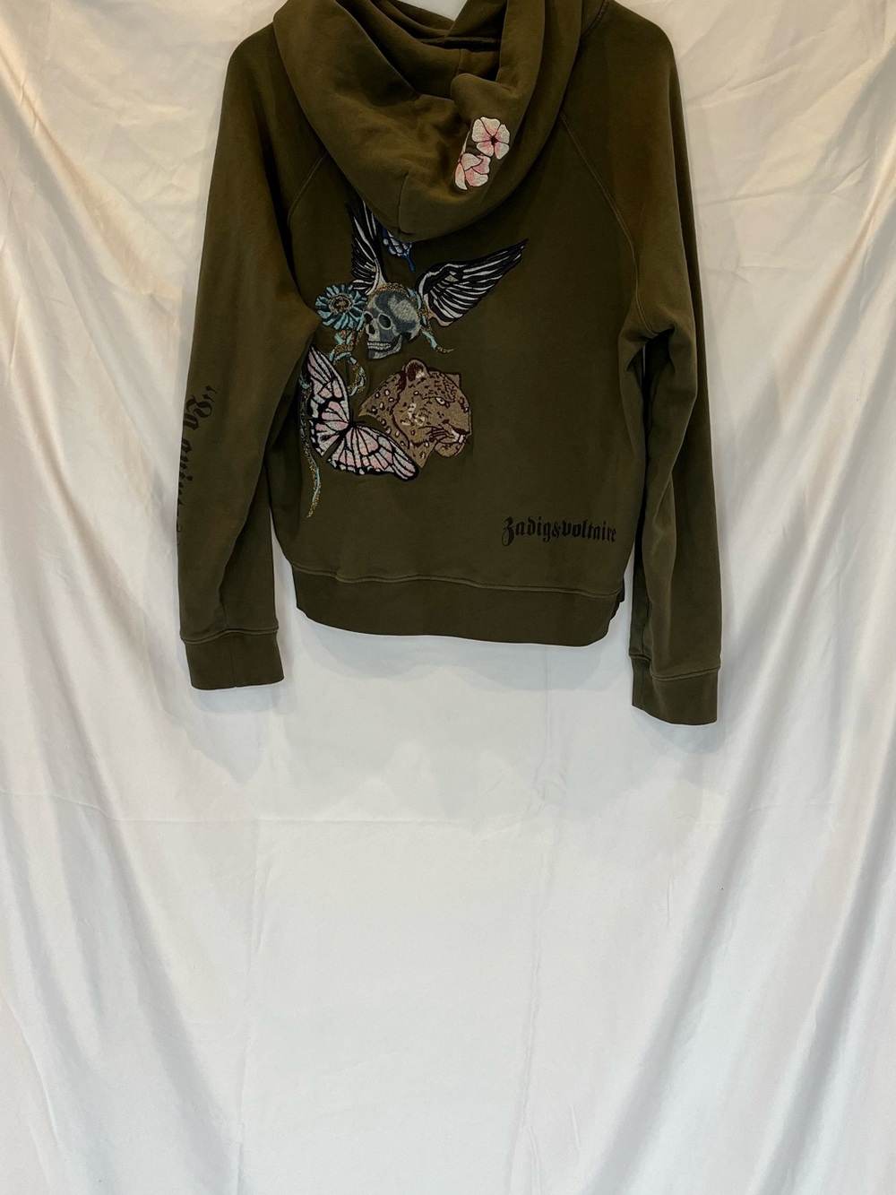 Zadig & Voltaire Greorgy Holly Hoodie Olive Green - Picture 7 of 11